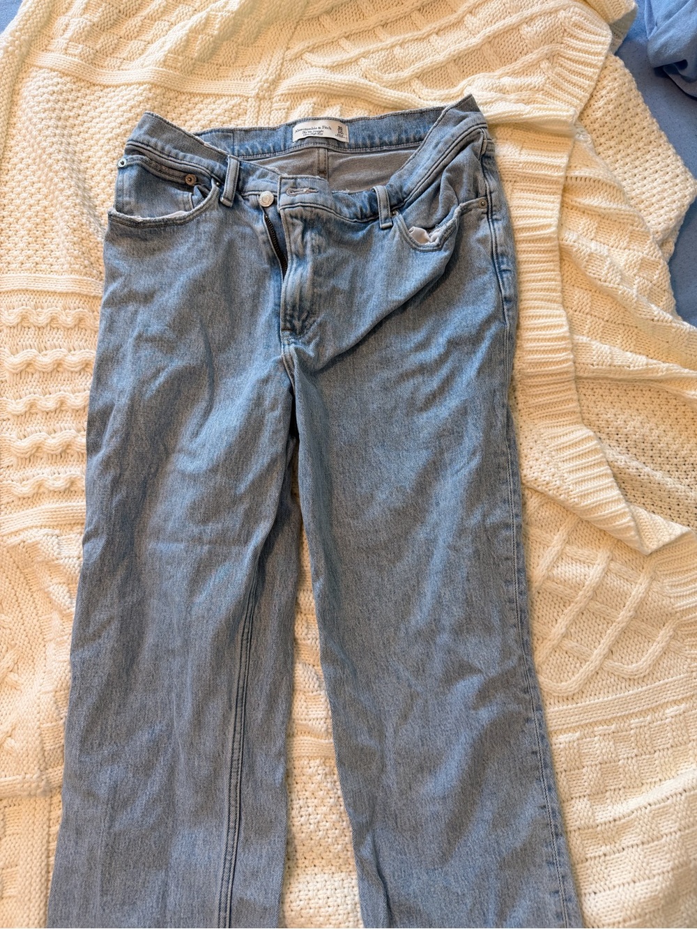 Abercrombie & Fitch Light Blue High Rise Straight Jeans